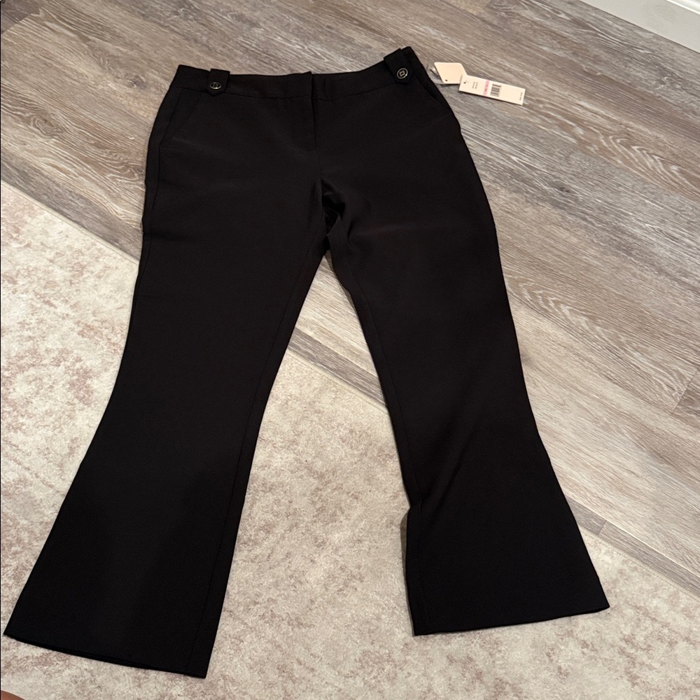 Nanette Lepore Black Stretch Crepe Wide leg Pants